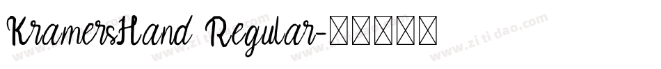 KramersHand Regular字体转换